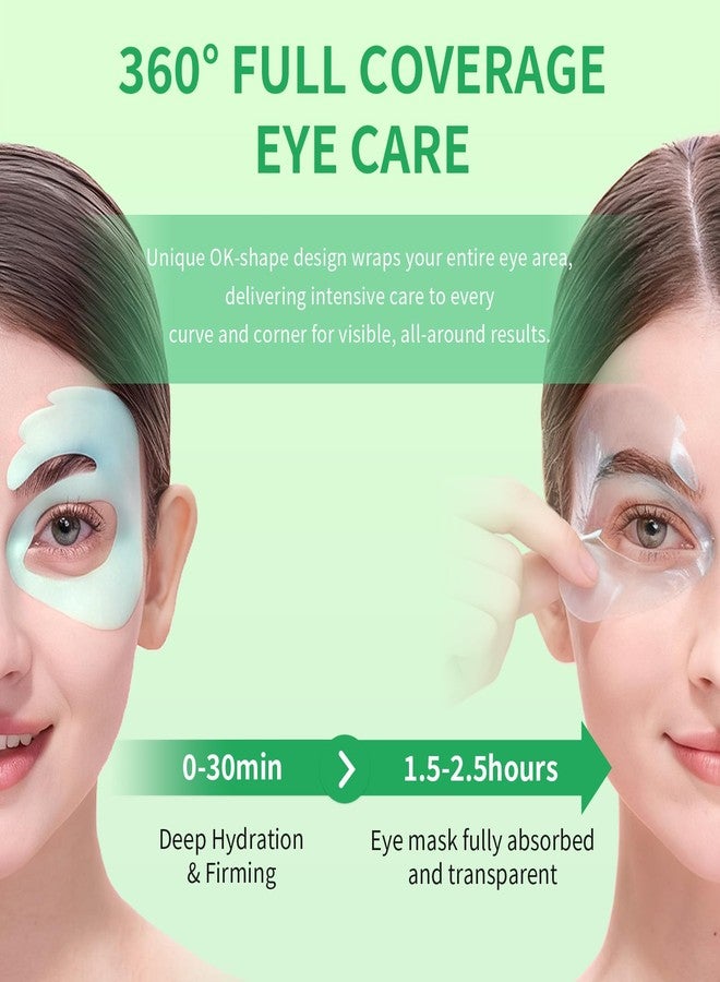 SPODARE OK Shape Eye Masks, 360° Fit Under Eye Patches with Collagen and Lavender Flower Extract, Firming Eye Masks for Puffy Eyes, Wrinkles, Self Care Gifts for Women - 18 Pairs, Calm Green - Image 2